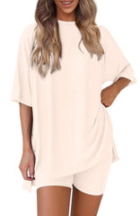 New Loose Fashion Solid Color Casual Two-piece Suit - kinko