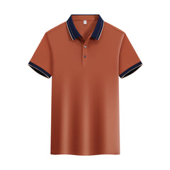 Ice Ion Mercerized Pearl Cotton Color Matching Collar Polo Shirt For Men And Women - kinko