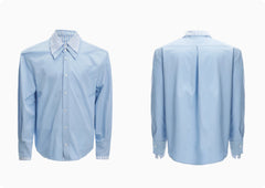 Male Niche Striped Contrasting Patchwork Shirt Top - kinko