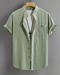 Men's Short-sleeved Shirt Comfort And Casual Fashion All-matching - kinko