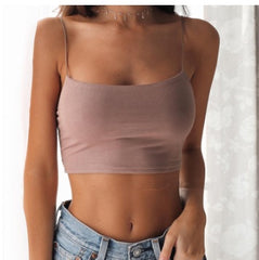 Summer Sexy Female Crop Tops Cotton Women Sleeveless
