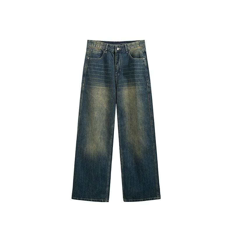 Washed Cut Wide Leg Jeans Men - kinko