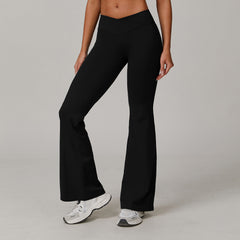 High Waist Running Sports And Leisure Skinny Versatile Bell-bottom Pants Women - kinko
