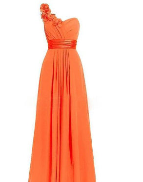 Women's Multi Colored Slanted Neck Sleeveless Strapless Long Dress - kinko