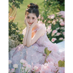 Toast Dress Lace A- Line Style Bridal Marriage Engagement Evening Dress - kinko