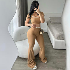 Comfortable Low Waist Elastic Navel Slightly Pull Slimming Suit - kinko