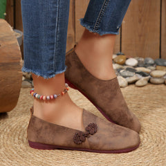 Autumn Flat Casual Shoes Women round Head Soft Noodle Low Cut Loafers