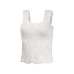 Square Collar Sports Underwear Jacquard Vest - kinko