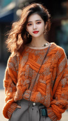 Top Loose Temperament Sweater Lazy Fall And Winter Outer Wear