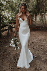 Little White Evening Gown With Train Brigade Shot Long Dress - kinko