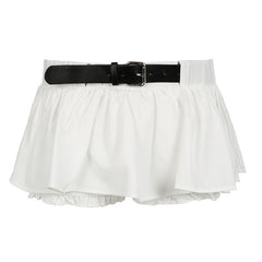 Vacation Leisure A- Line Lotus Leaf Miniskirt - kinko