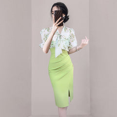 Niche Split Bag Buttock Temperament Fake Two Dresses - kinko