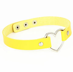 Punk Women Ladies Accessories Goth Japanese Harajuku Kawaii Lolita Jewelry PU Leather Collar Heart Necklace Bdsm Body Harness