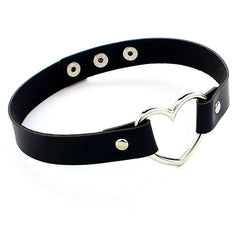 Punk Women Ladies Accessories Goth Japanese Harajuku Kawaii Lolita Jewelry PU Leather Collar Heart Necklace Bdsm Body Harness