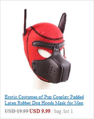 Exotic Accessories of Gay Men Leather Tank harness Bdsm Open Mouth Bondage Hood Mask with Braid Tail for Fetish Cosplay Sex Toys