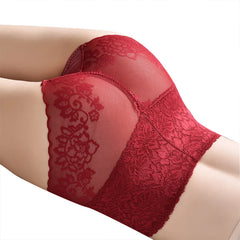 Women's underwear sexy lace high waist elastic female panties antibacterial transparent high quality ladies lingerie