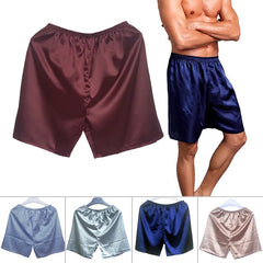 New Men' S Loose Sleepwear Underwear Satin Boxers Shorts Nightwear Shorts 2021 Thin Breathable Cotton Loose Shorts Men's Short