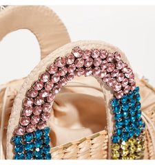 Pearls Beach Bag Women 2020 Summer New Elegant Woven Beaded Straw Bag Female Bohemia Knitted Large Tote Handbag Vacation Casual