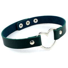 Punk Women Ladies Accessories Goth Japanese Harajuku Kawaii Lolita Jewelry PU Leather Collar Heart Necklace Bdsm Body Harness