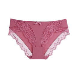Women's Panties Low-Waist Ice Silk Underwear Ladies Lace Briefs Girls Cotton Bottom Crotch Comfortable Triangle Underpants