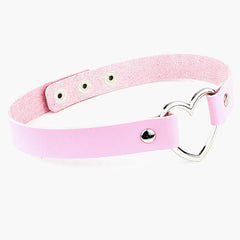 Punk Women Ladies Accessories Goth Japanese Harajuku Kawaii Lolita Jewelry PU Leather Collar Heart Necklace Bdsm Body Harness