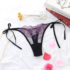 Women Sexy Underpant The embroidery lace Panties Girls Transparent bowknot Briefs Female printing Underwear fashion Lingerie