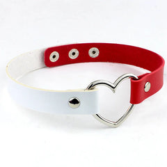 Punk Women Ladies Accessories Goth Japanese Harajuku Kawaii Lolita Jewelry PU Leather Collar Heart Necklace Bdsm Body Harness