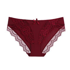 Women's Panties Low-Waist Ice Silk Underwear Ladies Lace Briefs Girls Cotton Bottom Crotch Comfortable Triangle Underpants