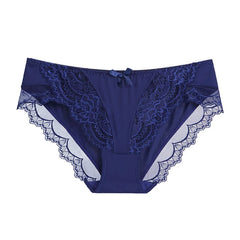 Women's Panties Low-Waist Ice Silk Underwear Ladies Lace Briefs Girls Cotton Bottom Crotch Comfortable Triangle Underpants