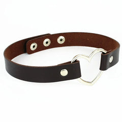 Punk Women Ladies Accessories Goth Japanese Harajuku Kawaii Lolita Jewelry PU Leather Collar Heart Necklace Bdsm Body Harness