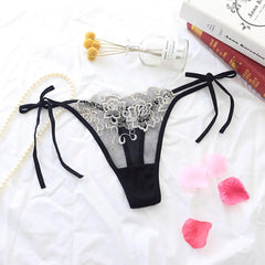 Women Sexy Underpant The embroidery lace Panties Girls Transparent bowknot Briefs Female printing Underwear fashion Lingerie