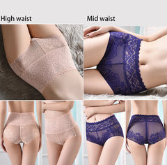 Women's underwear sexy lace high waist elastic female panties antibacterial transparent high quality ladies lingerie