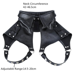 Exotic Accessories of Gay Men Leather Tank harness Bdsm Open Mouth Bondage Hood Mask with Braid Tail for Fetish Cosplay Sex Toys