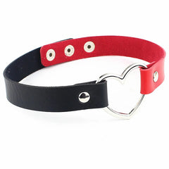 Punk Women Ladies Accessories Goth Japanese Harajuku Kawaii Lolita Jewelry PU Leather Collar Heart Necklace Bdsm Body Harness