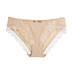 Women's Panties Low-Waist Ice Silk Underwear Ladies Lace Briefs Girls Cotton Bottom Crotch Comfortable Triangle Underpants
