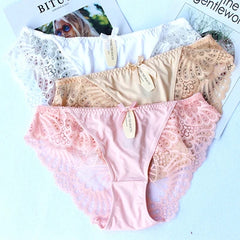 Plus Size Underwear Women Seamless Panties Briefs Sexy Panties Cotton Lingeries Calcinhas Shorts Lace Underpant Girls 3Pcs Panty