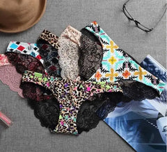 5Pcs Underwear Women Panties Cotton Underwear Briefs Sexy Panties Women Lace Lingeries Cueca Calcinhas Shorts Underpants Girls
