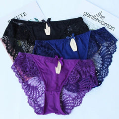 Plus Size Underwear Women Seamless Panties Briefs Sexy Panties Cotton Lingeries Calcinhas Shorts Lace Underpant Girls 3Pcs Panty