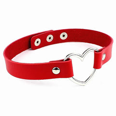 Punk Women Ladies Accessories Goth Japanese Harajuku Kawaii Lolita Jewelry PU Leather Collar Heart Necklace Bdsm Body Harness