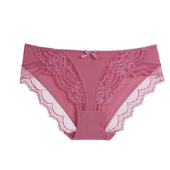 Women's Panties Low-Waist Ice Silk Underwear Ladies Lace Briefs Girls Cotton Bottom Crotch Comfortable Triangle Underpants