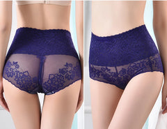 Women's underwear sexy lace high waist elastic female panties antibacterial transparent high quality ladies lingerie