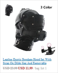 Exotic Accessories of Gay Men Leather Tank harness Bdsm Open Mouth Bondage Hood Mask with Braid Tail for Fetish Cosplay Sex Toys