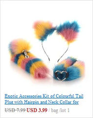 Exotic Accessories of Gay Men Leather Tank harness Bdsm Open Mouth Bondage Hood Mask with Braid Tail for Fetish Cosplay Sex Toys