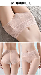Women's underwear sexy lace high waist elastic female panties antibacterial transparent high quality ladies lingerie