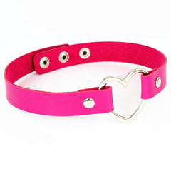 Punk Women Ladies Accessories Goth Japanese Harajuku Kawaii Lolita Jewelry PU Leather Collar Heart Necklace Bdsm Body Harness