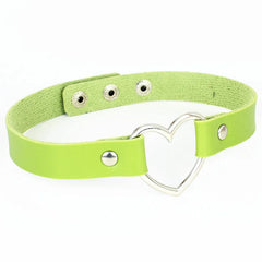 Punk Women Ladies Accessories Goth Japanese Harajuku Kawaii Lolita Jewelry PU Leather Collar Heart Necklace Bdsm Body Harness