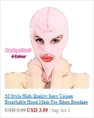 Exotic Accessories of Gay Men Leather Tank harness Bdsm Open Mouth Bondage Hood Mask with Braid Tail for Fetish Cosplay Sex Toys