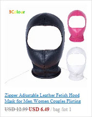 Exotic Accessories of Gay Men Leather Tank harness Bdsm Open Mouth Bondage Hood Mask with Braid Tail for Fetish Cosplay Sex Toys