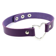 Punk Women Ladies Accessories Goth Japanese Harajuku Kawaii Lolita Jewelry PU Leather Collar Heart Necklace Bdsm Body Harness