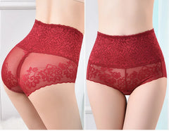 Women's underwear sexy lace high waist elastic female panties antibacterial transparent high quality ladies lingerie